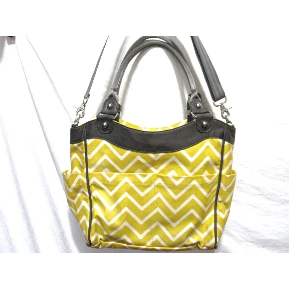 Petunia Pickle Bottom Yellow Canvas Baby Diaper Bag Unisex